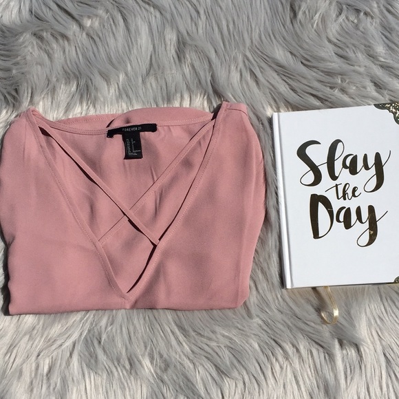 Tops - NWOT Blush Criss Cross Blouse